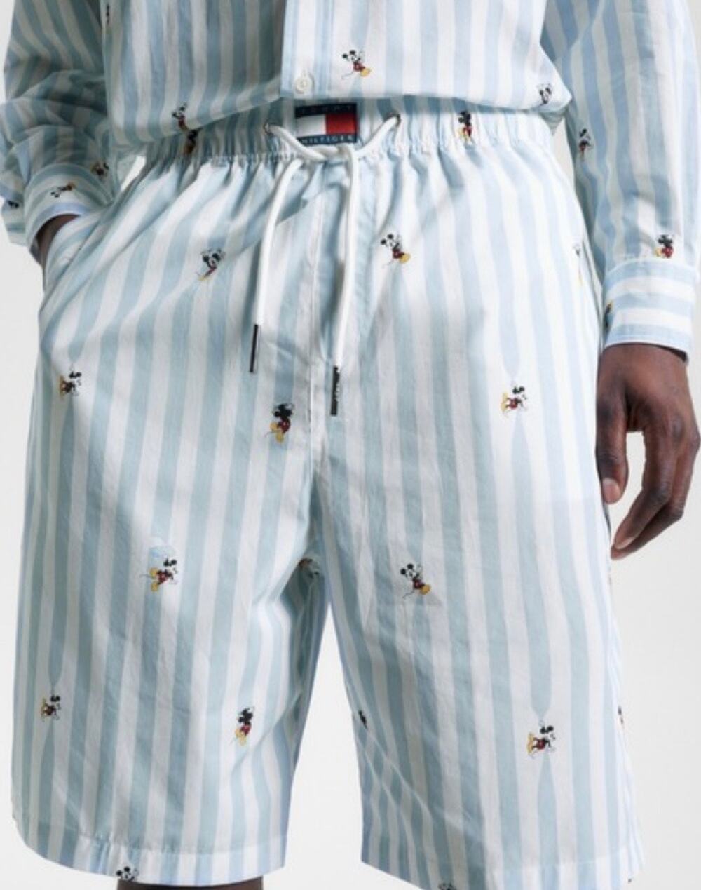 Disney X Tommy Hilfiger Men's Mickey Mouse Striped knee length Shorts Blue XS